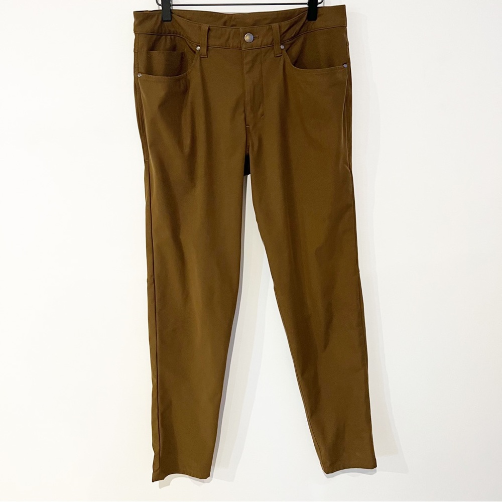 Lululemon ABC Pant Slim *Warpstreme 34" Size 32 Waist Brown Mens